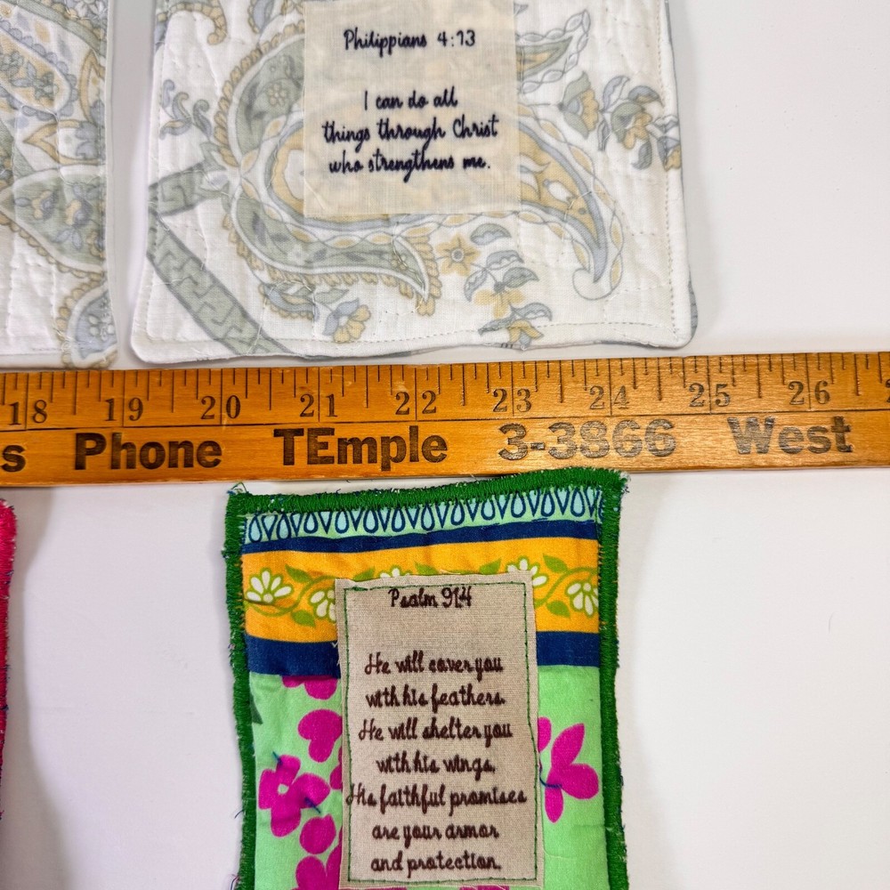 6 Handcrafted Prayer Quilts lot unique