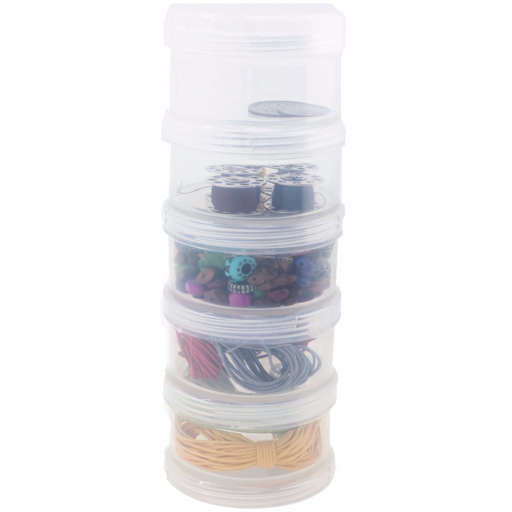 Storage Container Impact Resistant Stackable Clear Containers 5 For Beads Crafts