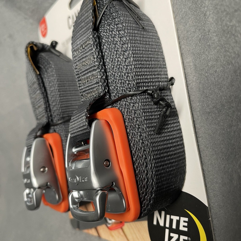 Nite Ize 2-Pack CamJam Tie Down Straps, 12' - 700 lbs Working Load Limit Orange