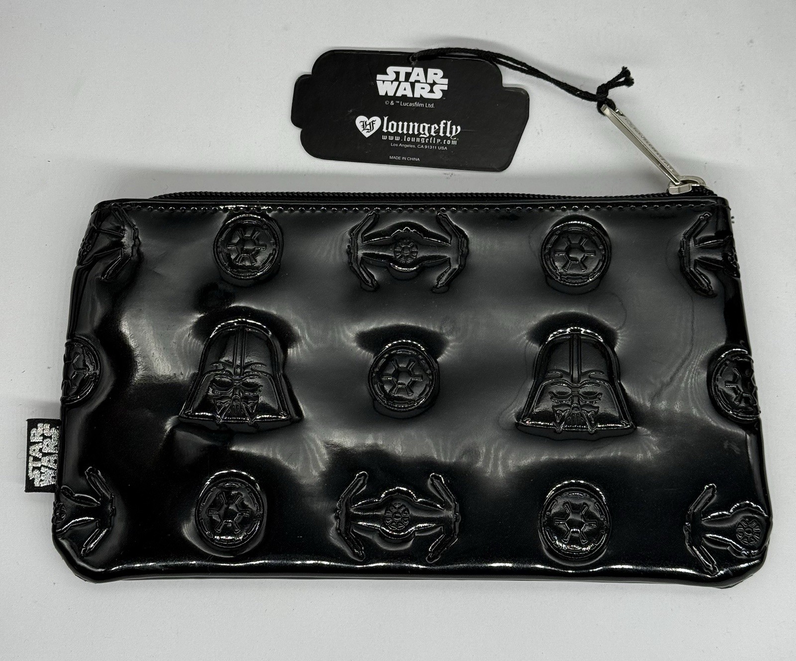 Loungefly Star Wars Black Zip Pouch Cosmetic Coin Bag Case Death Vader New!