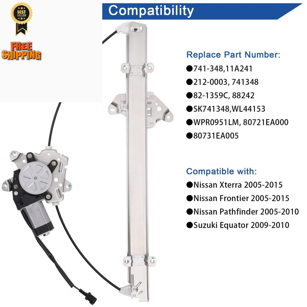 Obaee 741-348 Front Driver Side Power Window Lift Left