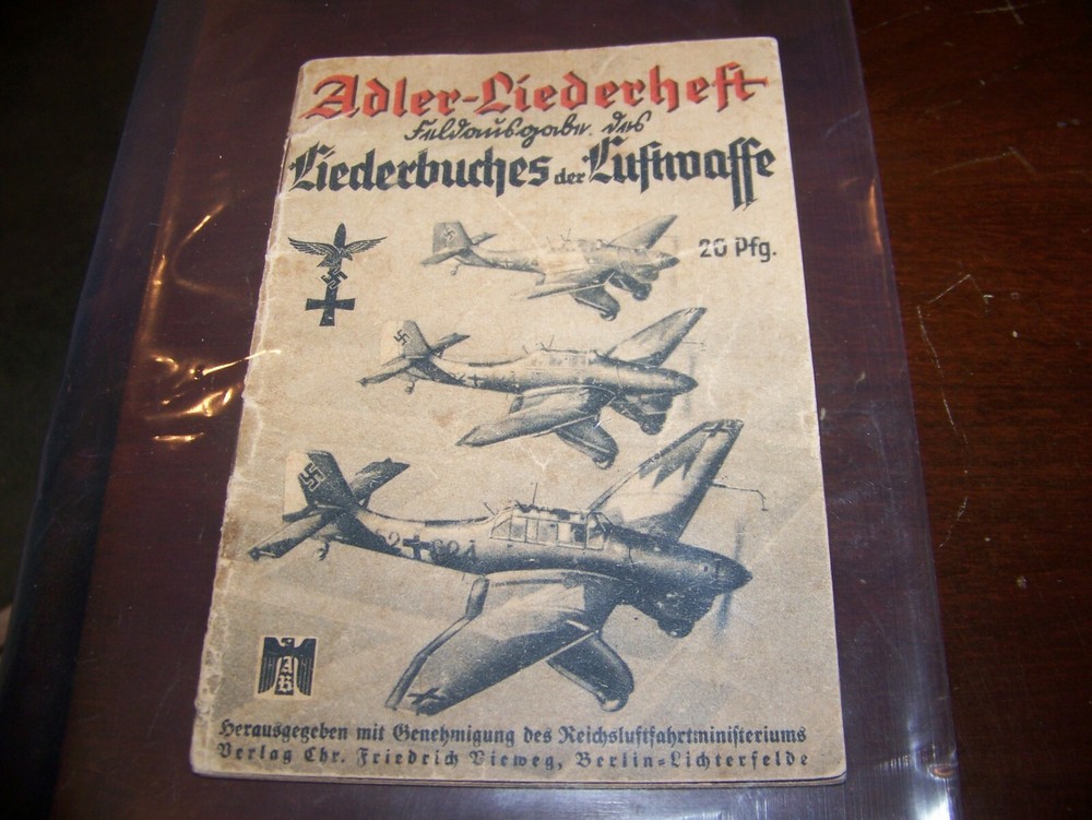 Original WW2 1940's German Luftwaffe Song Book Adler Liederheft