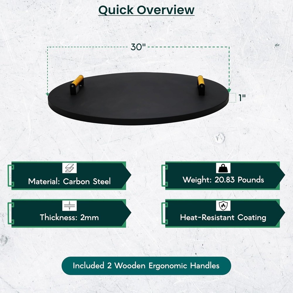 FEBTECH 30" Fire Pit Cover Round - Perfect for Fire Pit Inside Up to 28"