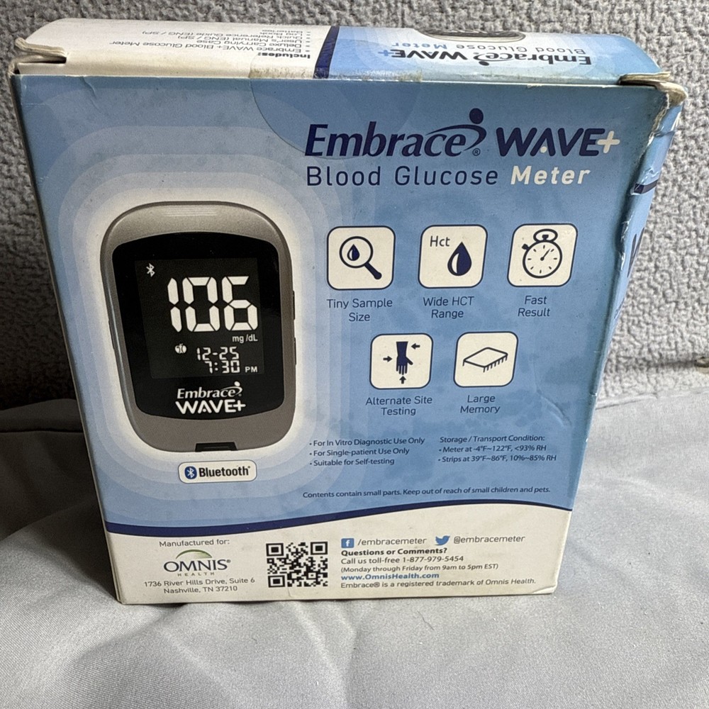 Embrace WAVE+ Bluetooth Diabetes Testing Kit