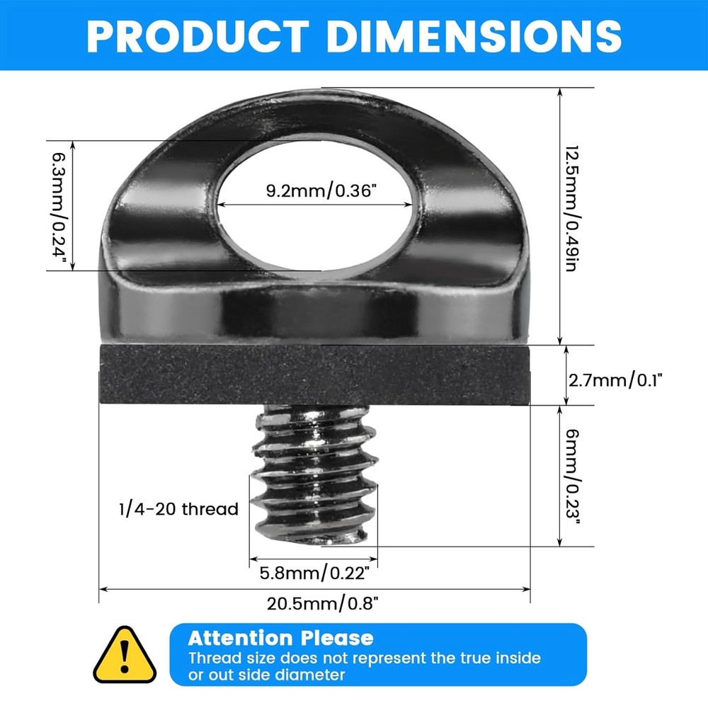 1/4" Camera Neck Strap Screw Holder, SDTC Tech 2 Pack 1/4-20 Thread Camera...