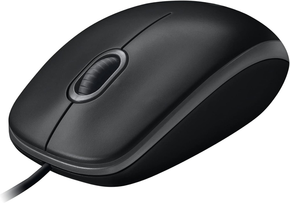 Logitech M100 USB Wired Corded Optical Mouse Right or Left Hand Use MAC PC Black