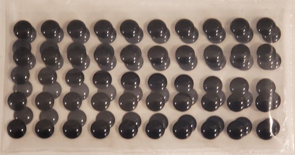 100pcs, Soft BLACK (Solid) 3d adhesive fish eyes 7mm, Singles, Fly Tying