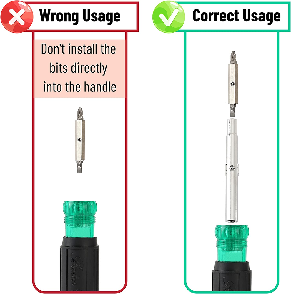 Bates- 11-in-1 Screwdriver/Nut Driver Multi-Bit Screwdriver Multi Screwdriver