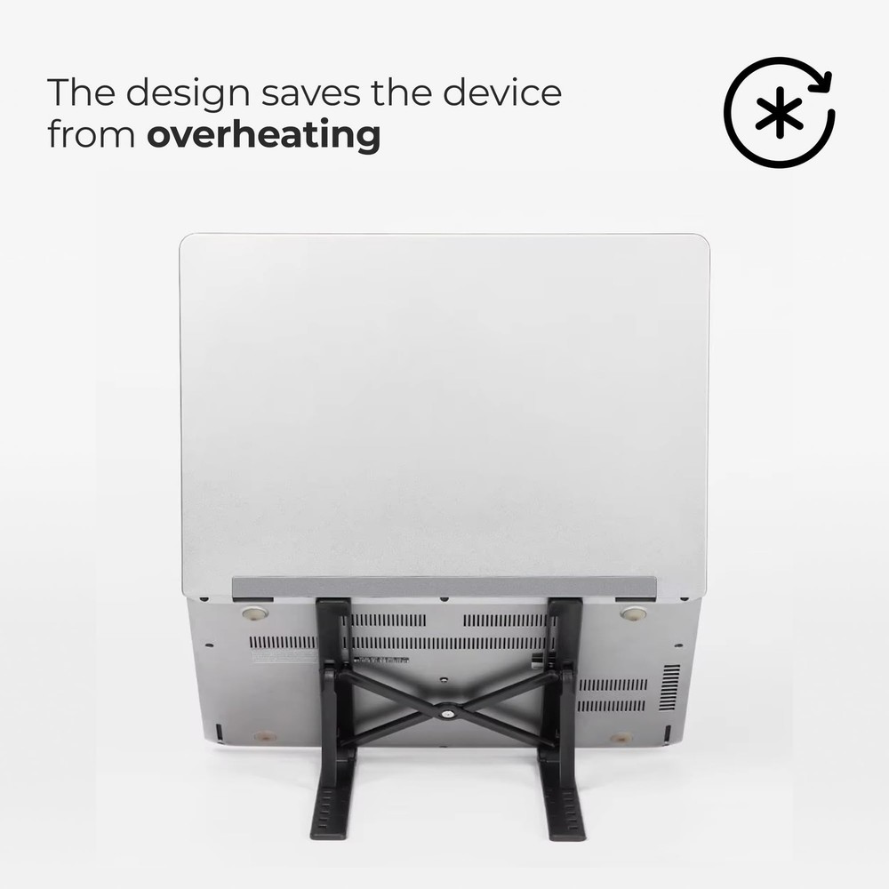 Foldable Aluminum Laptop Stand – 7-Level Adjustable Riser for Desk, Sturdy &...