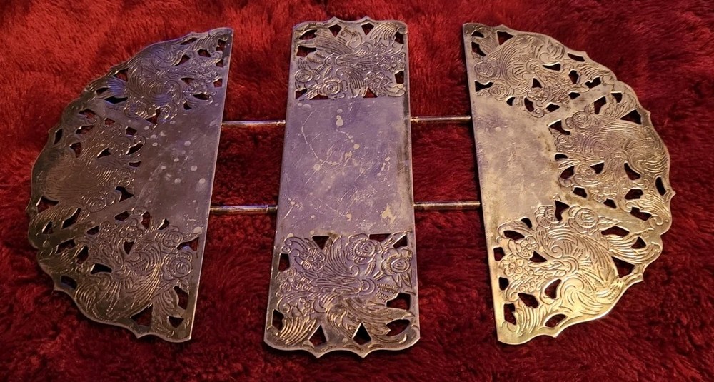 VTG Leonard Silverplate Adjustable Expanding Trivet Tableware Footed