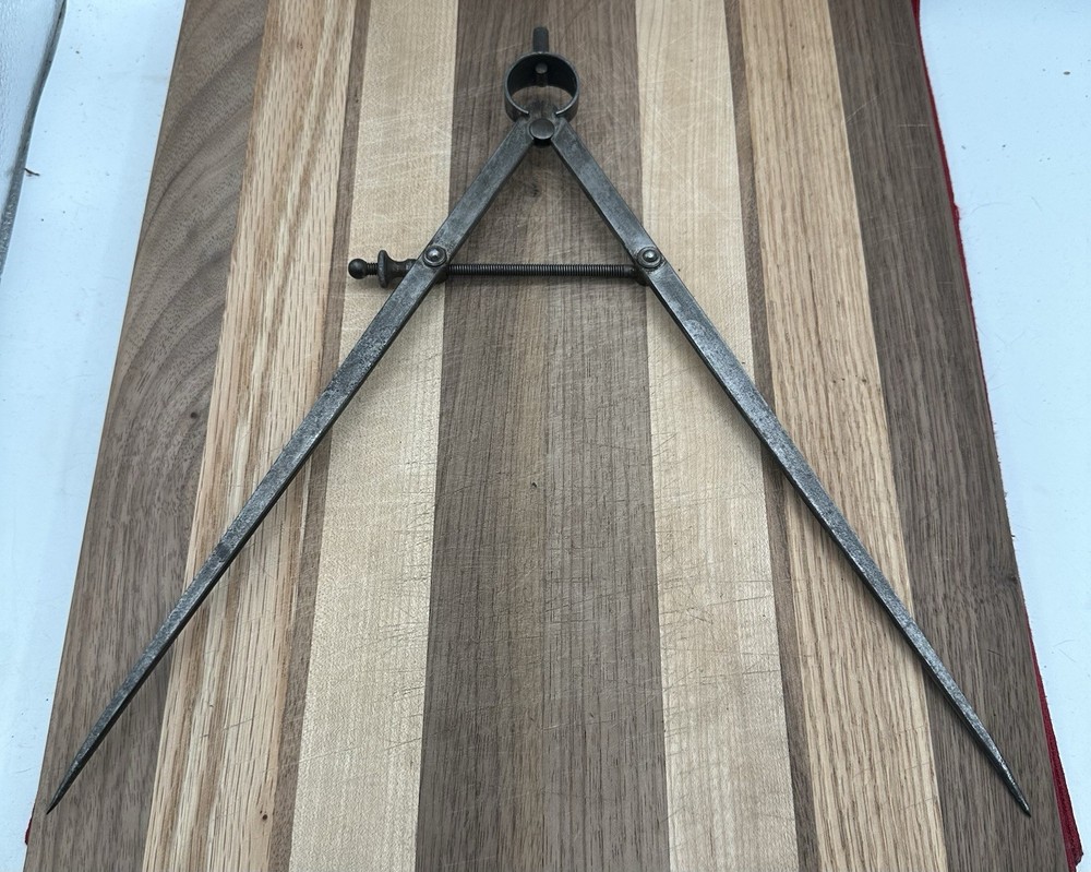 Vintage L. S. Starrett Co. Large 11" Flat Leg Spring Compass Divider Tool