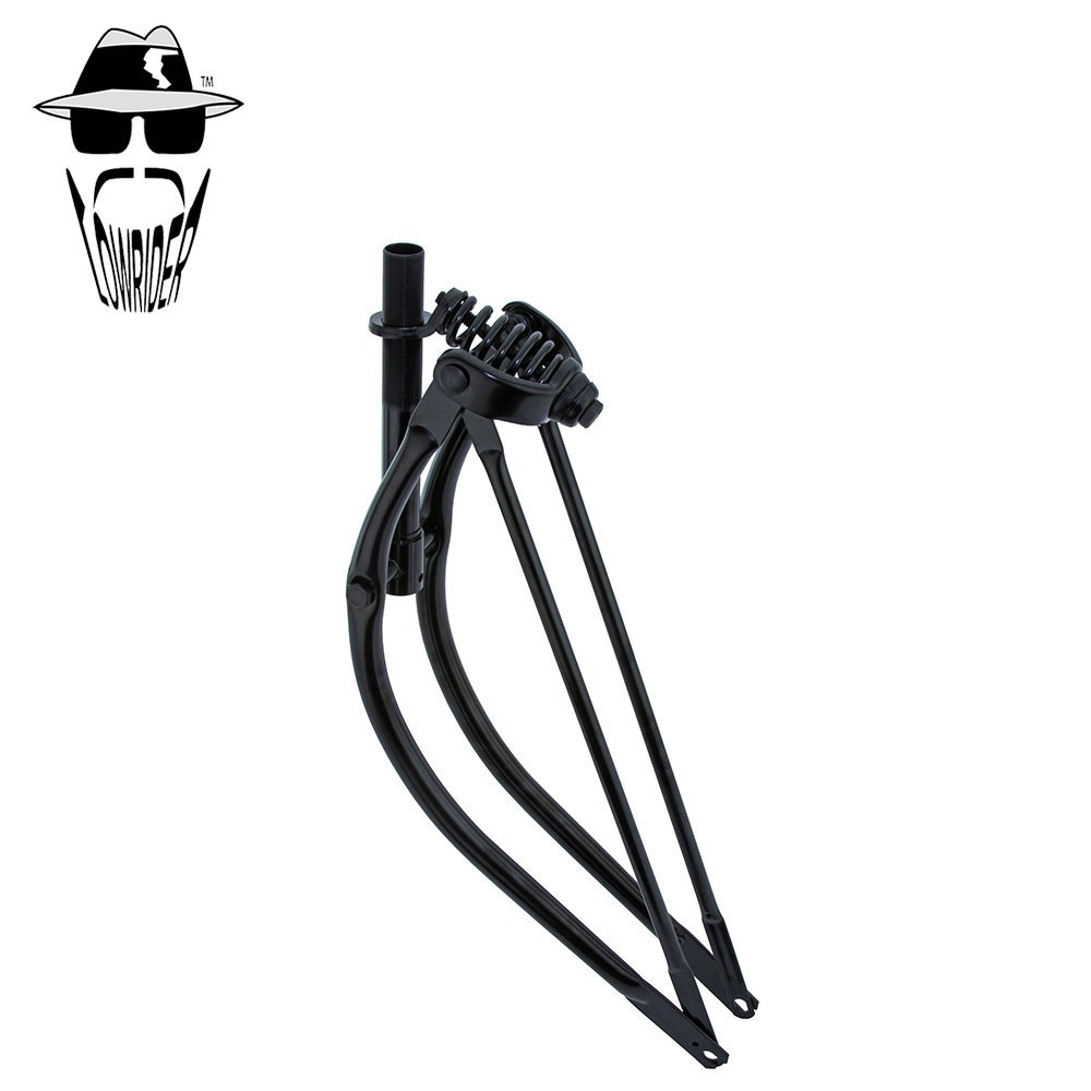 ORIGINAL LOWRIDER 26" Bent Spring Fork Black 1" Threaded Bicycle Fork 3/8 Axle.