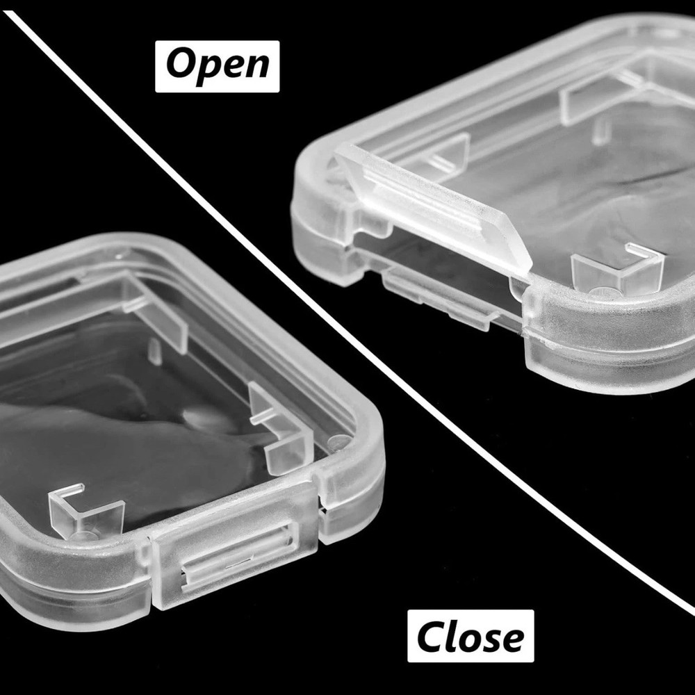 Transparent/Clear SD SDHC Memory Card Case Holder Box Storage Boxes - 2 Pack