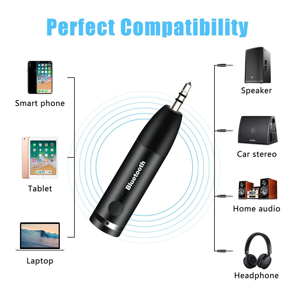 Bluetooth Aux Adapter, Wireless Bluetooth Car Adapter, Mini Portable 3.5mm Au...