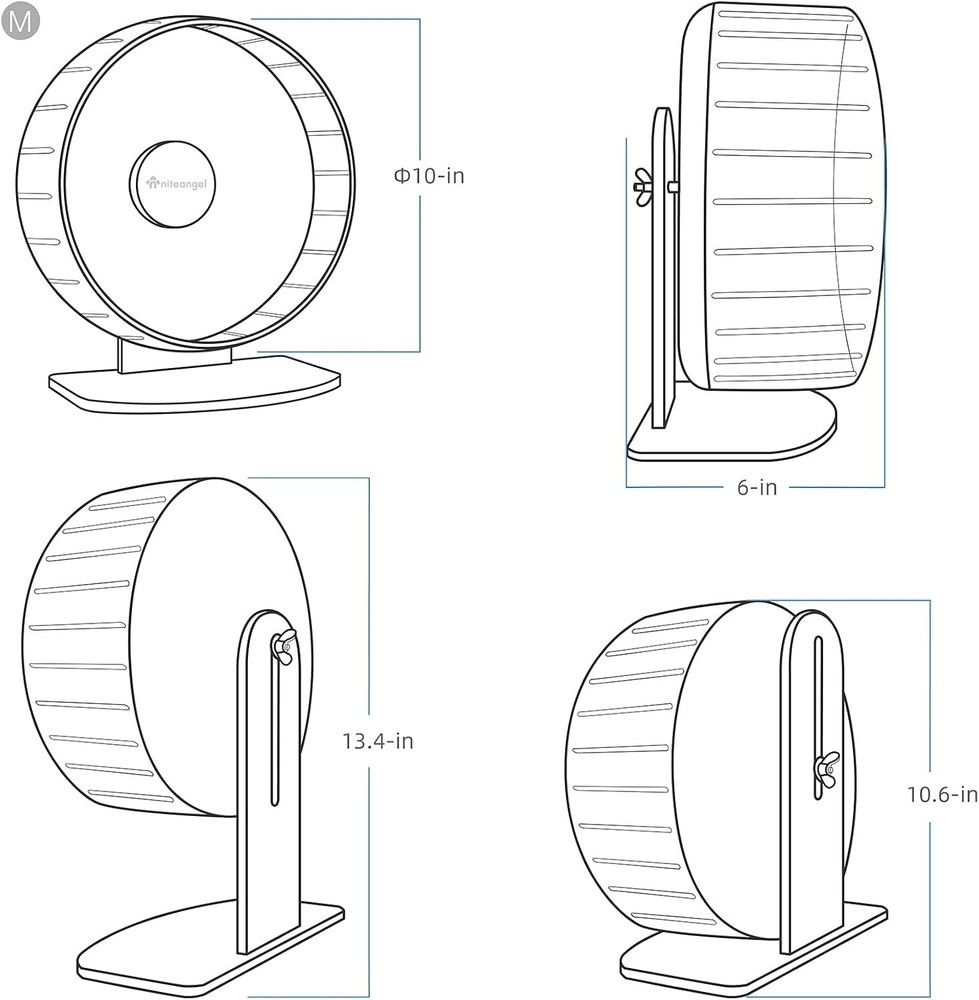 Super-Silent Hamster Running Wheel - Adjustable Stand