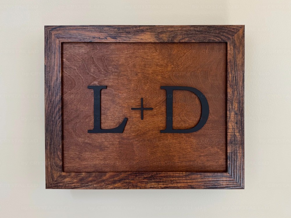 Hidden Gun Storage Wall Art – Personalized Concealment Case with 3D Initials