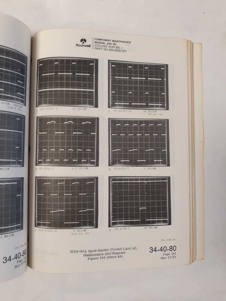 Collins WXP-85( ) Weather Radar Panel Component Maintenance Manual Original