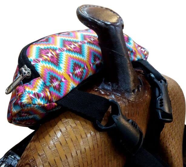 Showman Bright Aztec Print Insulated Nylon Saddle Pouch