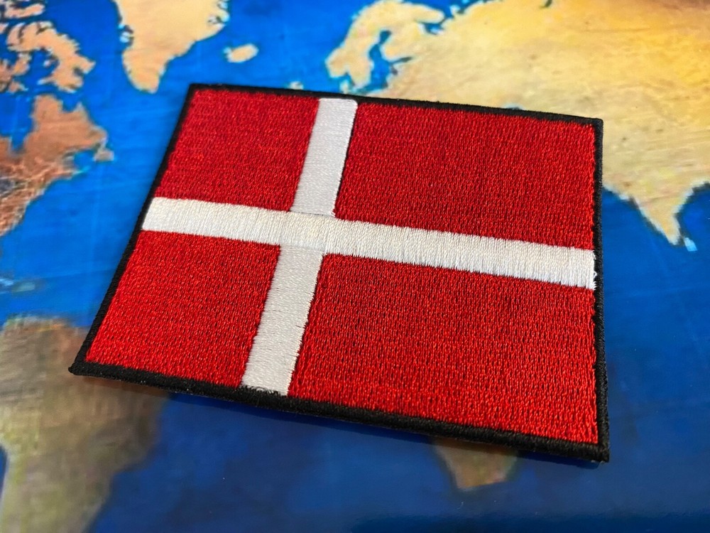 DENMARK : Flag Iron on Sew on Patch