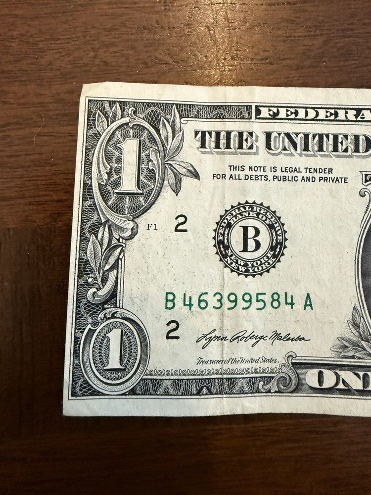 2021 $1 Dollar Bill Misaligned Off Center Cut Error