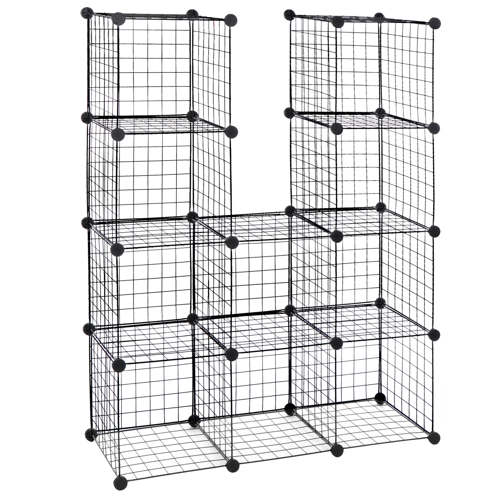 Wire Cube Storage Organizer Shelving 12-Cube Wire Shelves Rack Modular Bookshelf