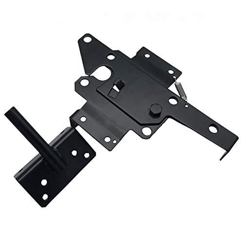 Self-Locking Gate Latch Heavy Duty Post Mount Automatic Gravity Lever Black