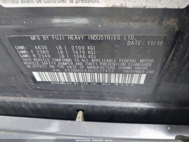 LEGACY 2011 Transmission Shift 964797