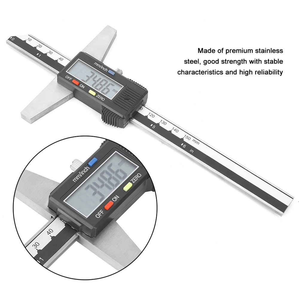 High Accuracy Stainless Steel Digital Depth Vernier Caliper For Precise Depth