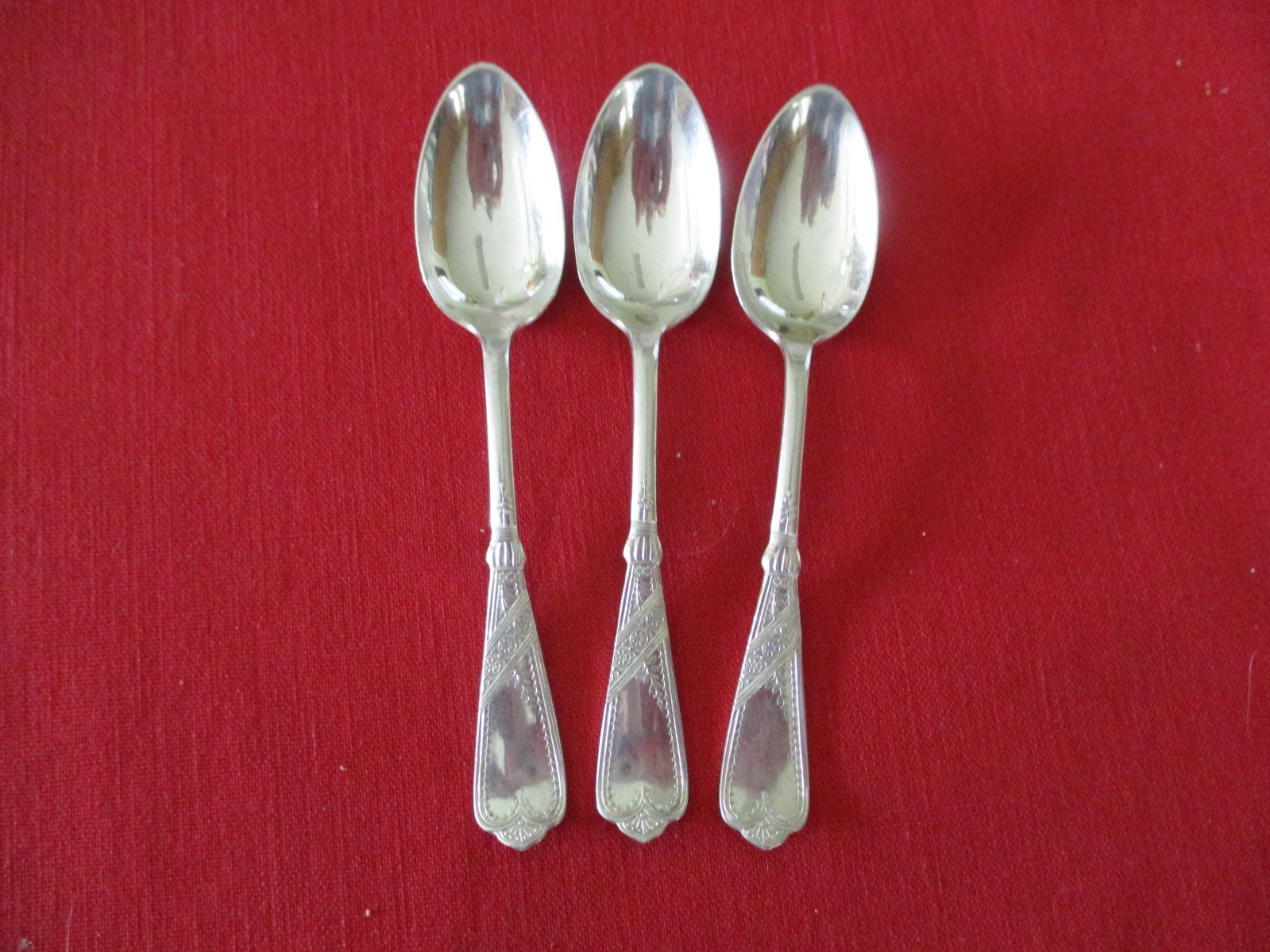 (3) 1847 Rogers Silverplate Espresso/Coffee/Cocoa Spoons, 1879 Newport   #Y-