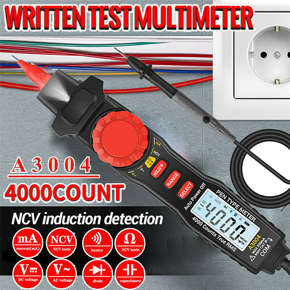 ANENG A3004 Pen Type Digital Multimeter AC DC Ammeter Voltmeter with Backlit LCD