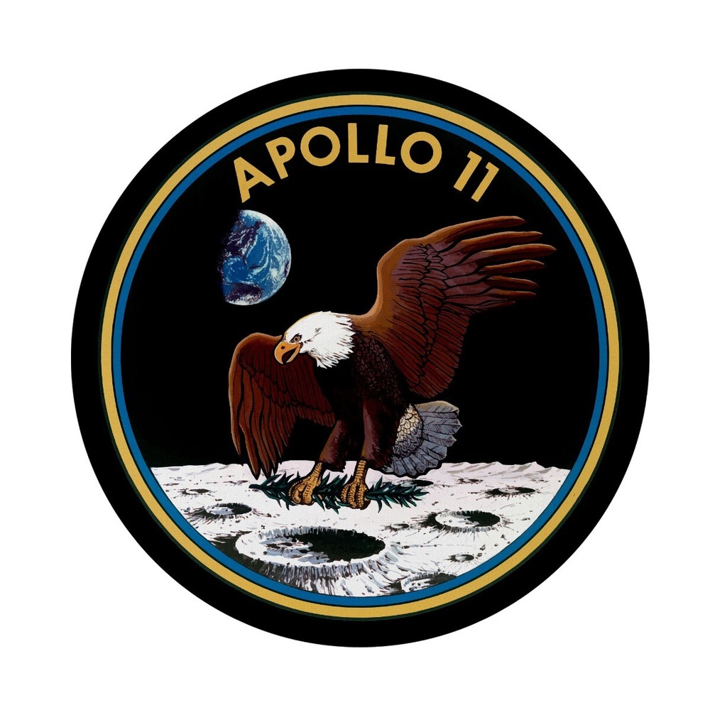 Nasa Apollo 11 Patch 7.5 Round Mousepad 1/4 Thick
