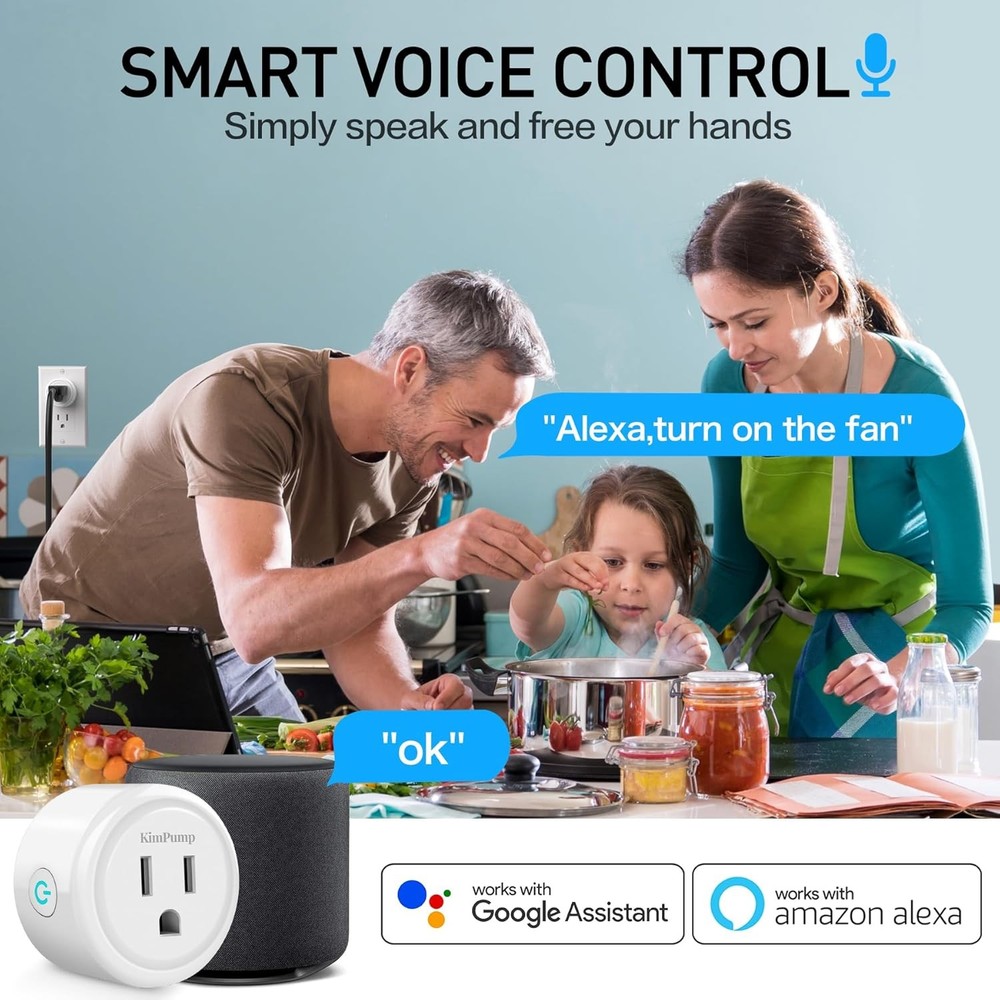 2 Pack WiFi Smart Plugs, App Controlled Outlet with Timer & Schedule