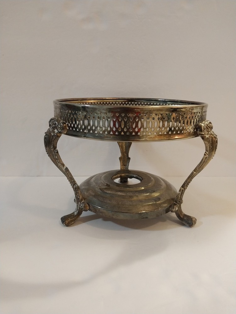 Vintage Silverplated Round Chafin Dish Stand