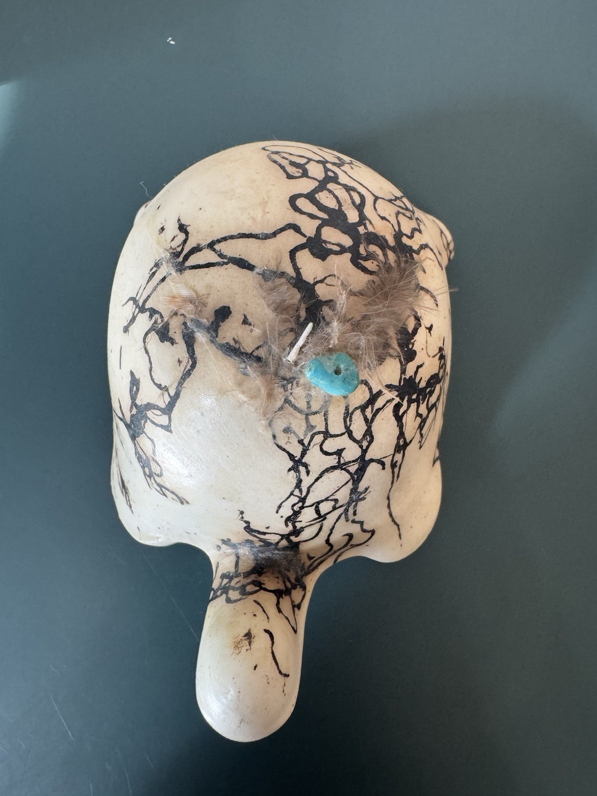 RARE Navajo Horse Hair Pottery, tortoise Navajo Figurine, Signed “LIWEZ”