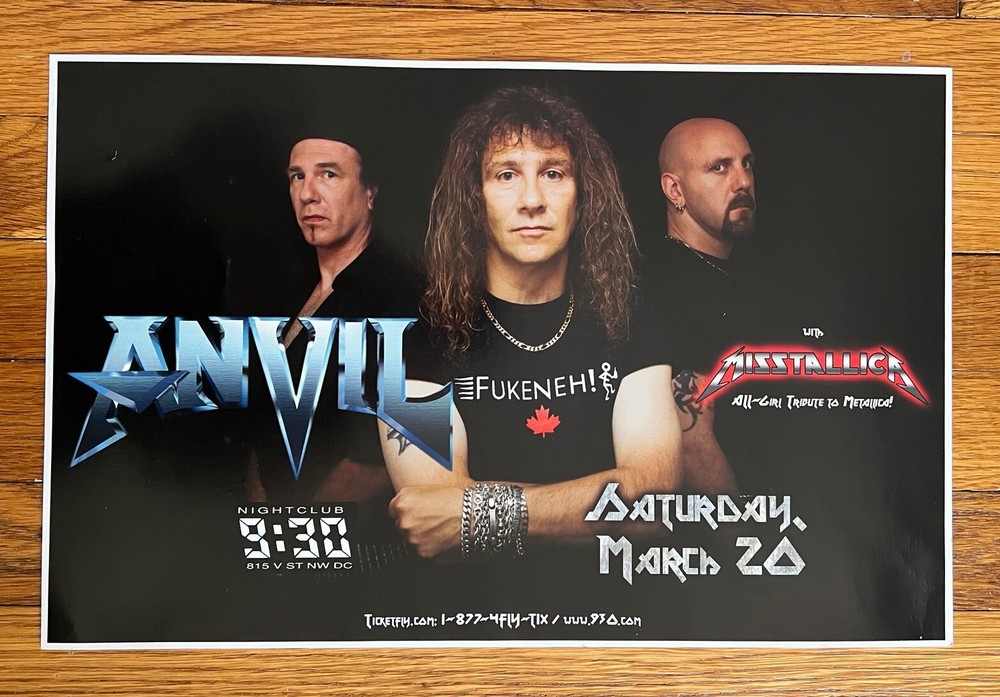 Anvil - RARE original promo tour poster