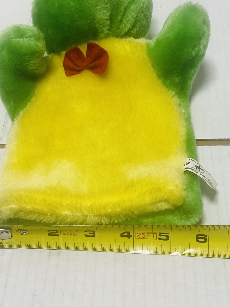 Frog Plush Puppet Bow Tie 9” Green Plushpups