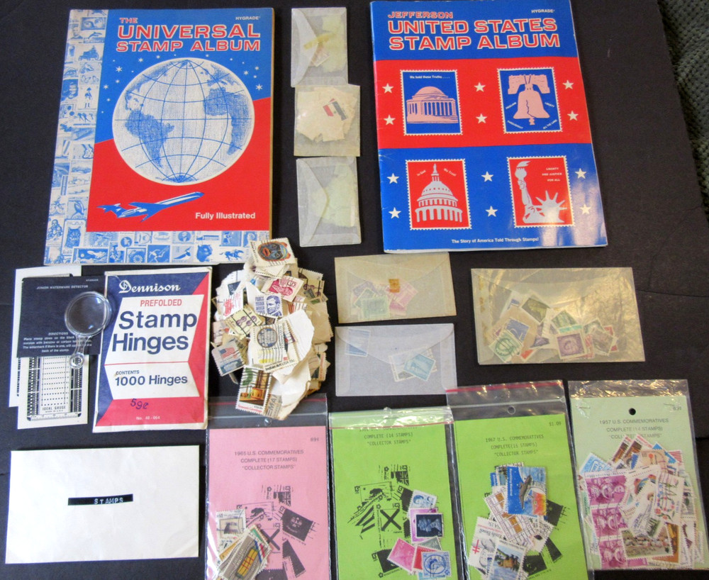 Hygrade Universal Stamp United States Albums Assortment Hinges vtg Estate lot