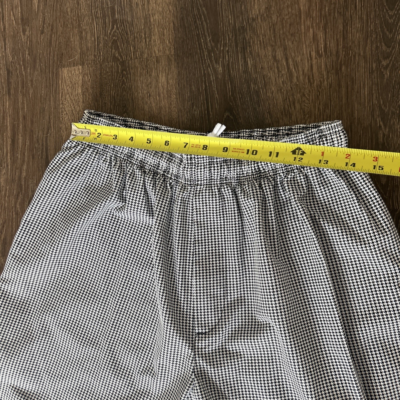 Happy Chef Utility Pants Black White Houndstooth Sz Medium Pockets Classic MINT