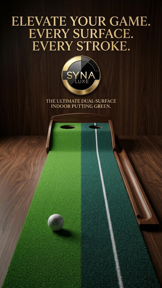 Indoor Golf Putting Mat with Automatic Ball Return - Non-Slip Surface