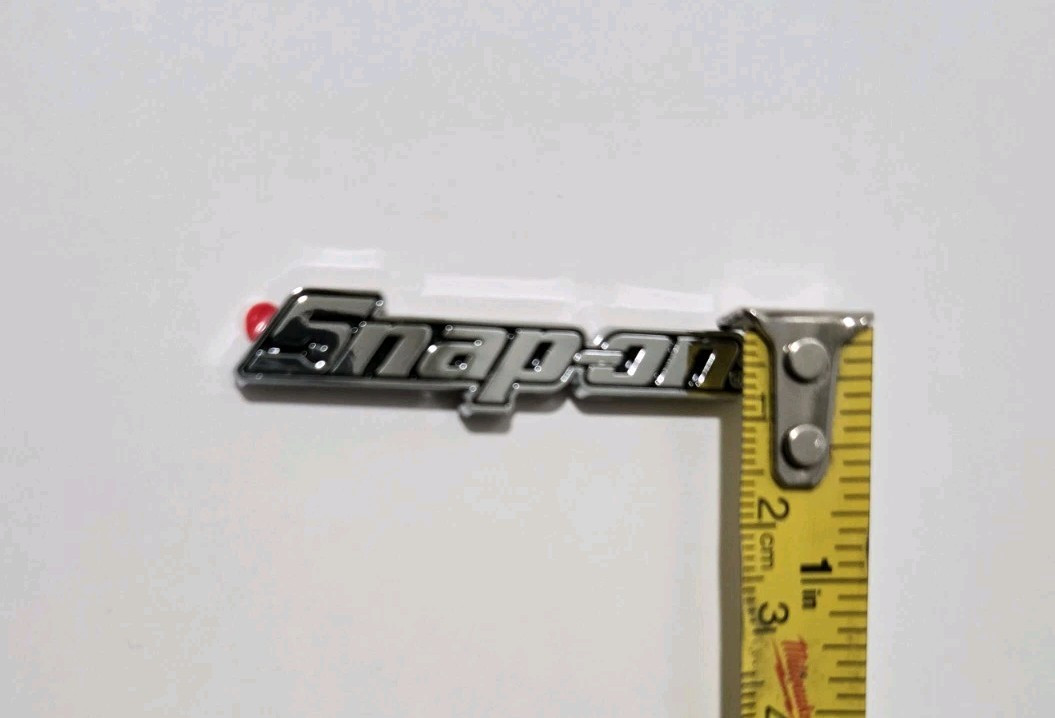 6PK SNAP ON TOOL BOX LOGO EMBLEM Silver Chrome Plastic Badge Decal 2" NEW MICRO!