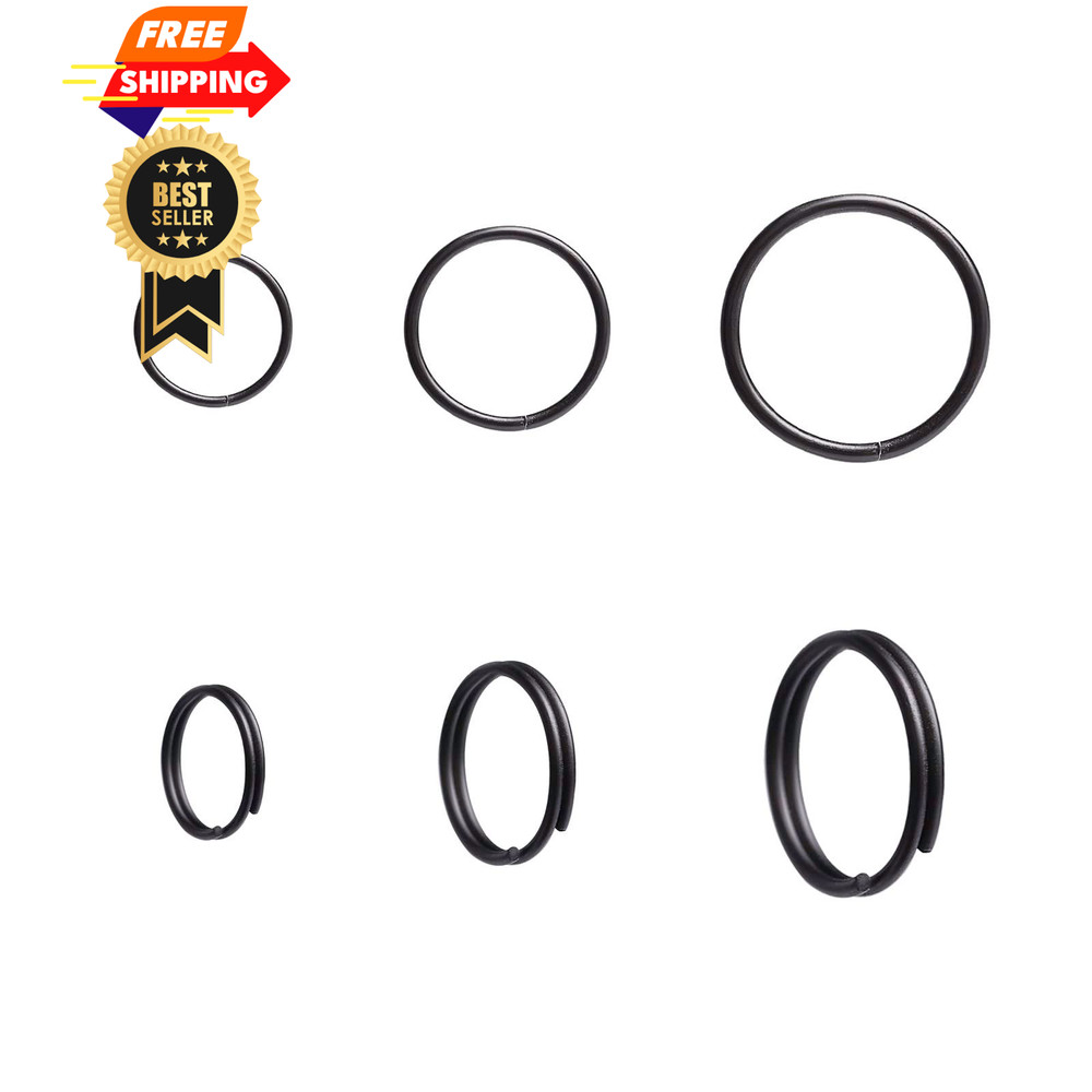 200pcs 8mm Mini Split Jump Ring with Double Loops Small 8mm, Black