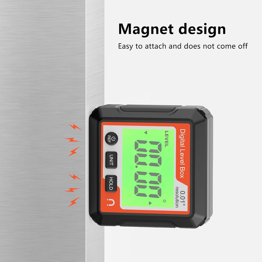 Digital Angle Gauge, Magnetic LCD Digital Level Tool Protractor Inclinometer Lev