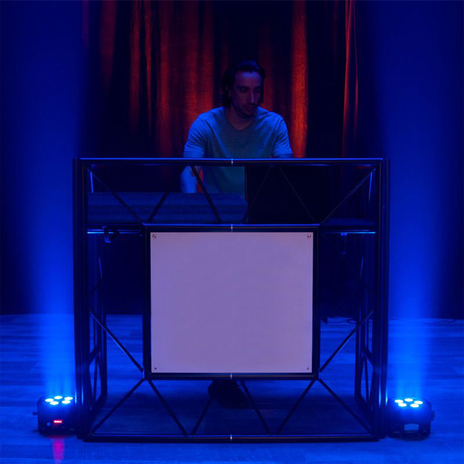 American DJ Pro Event Table 2 MB Foldable Metal DJ Booth Facade in Matte Black