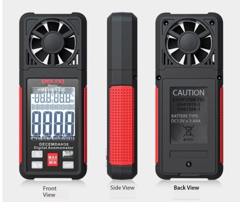 Wind Speed Meter Anemometer Digital Display Wind Speed Tester Airflow Tester