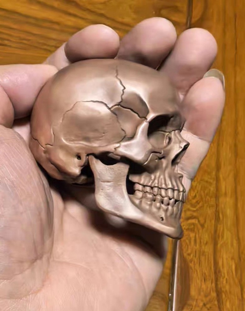 Pure Red purple copper skull head ornament Solid Artistic