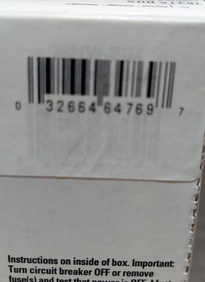 Eaton 7631A-BOX. Lighted Single Pole Switch. 20A 120/277vac. Lighted While OFF