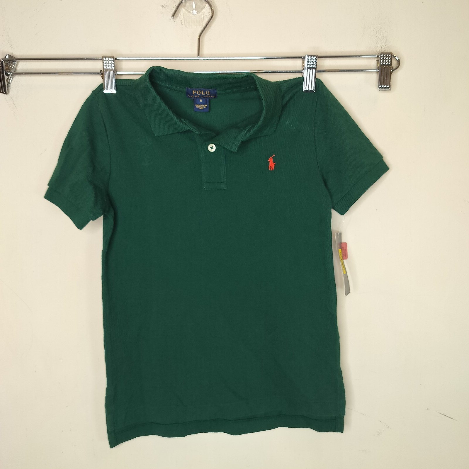 Polo Ralph Lauren Boys Polo Shirt Size 6 Short Sleeve Green Cotton NEW