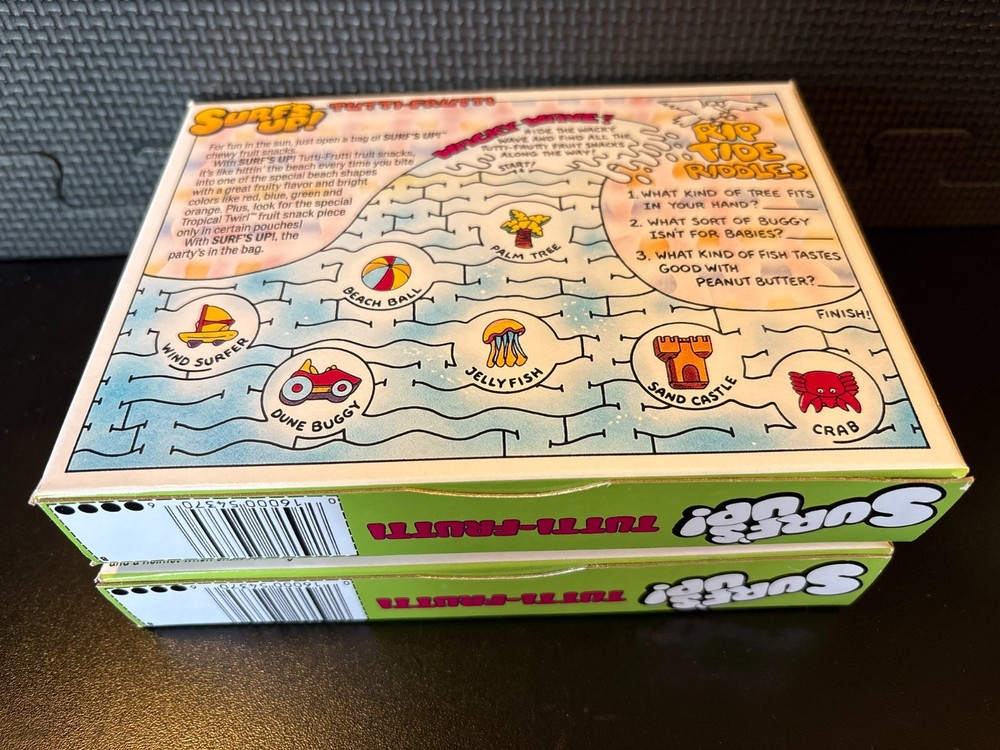 Surfs Up fruit snacks - 2 empty custom design display boxes
