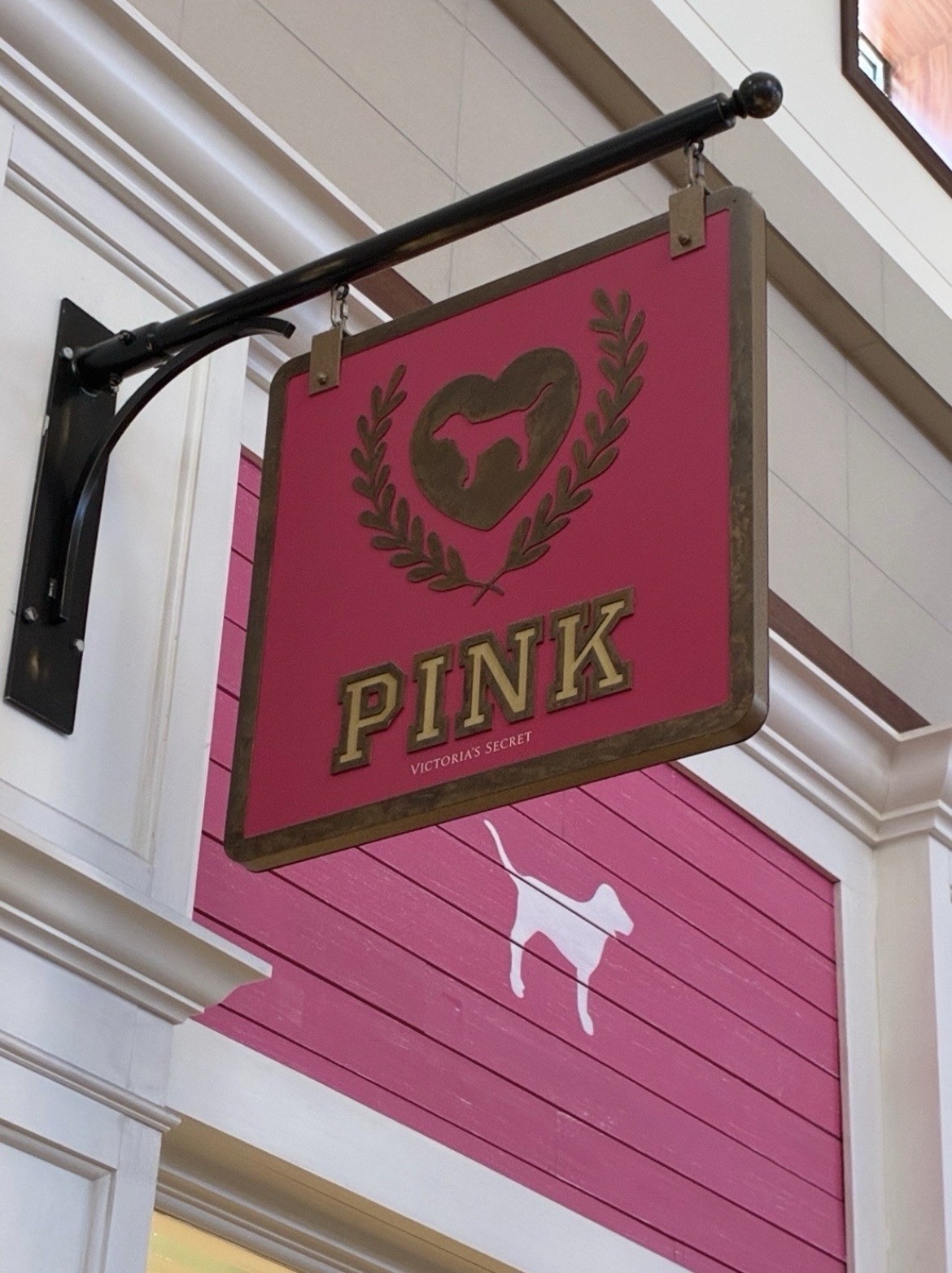 24x24x3 Victorias Secret Store Double Sided Hanging Sign,Bracket,Clips PINK LOGO