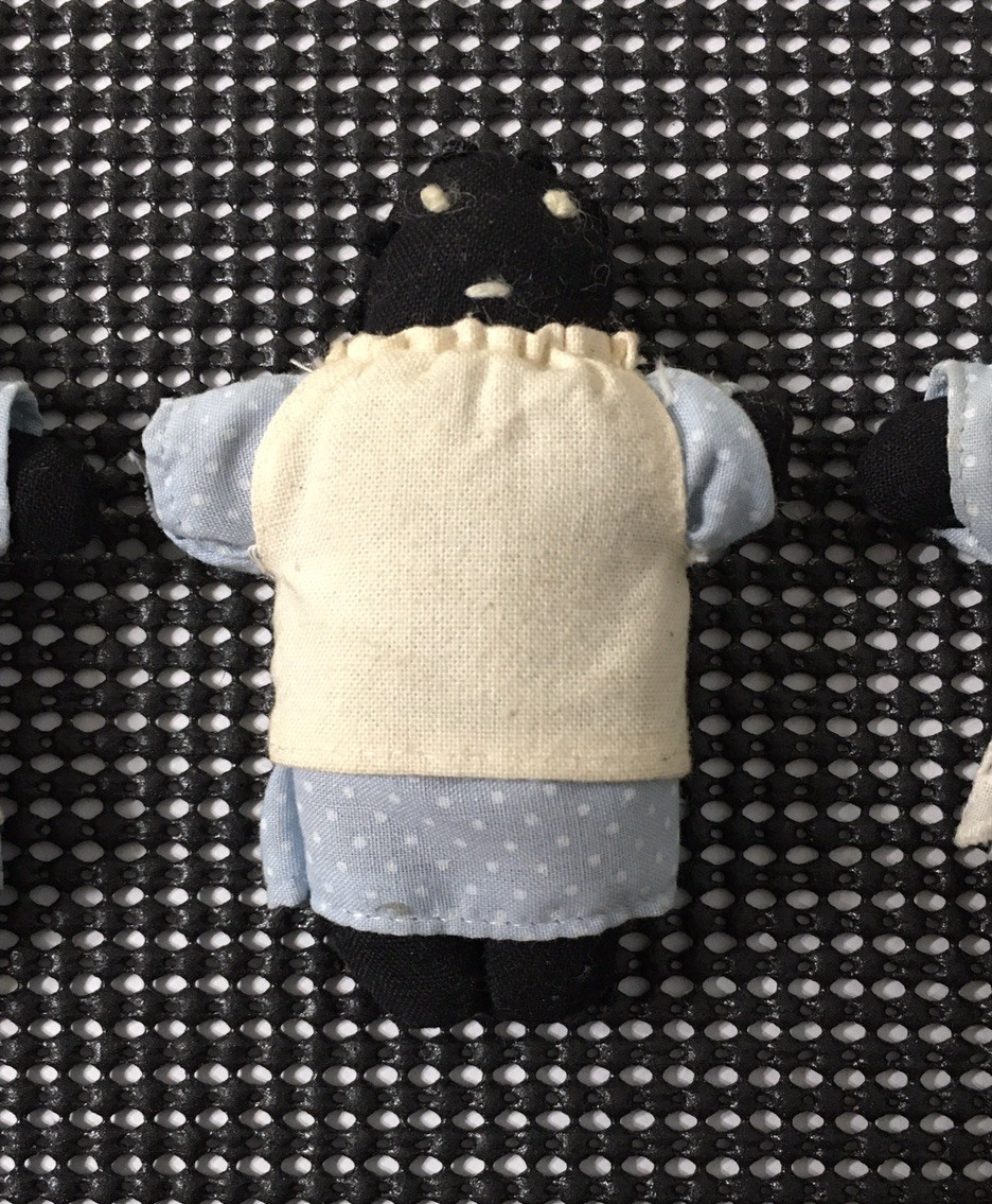 (3) Vintage Handmade Cloth Black Americana Mini Plush Dolls African American Toy